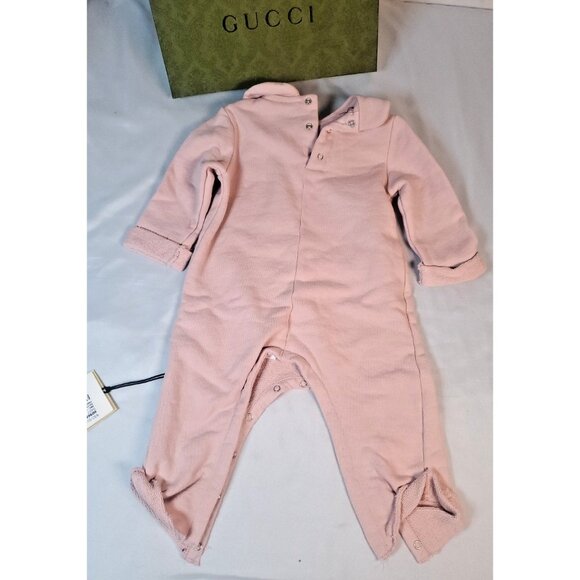 Gucci Baby One Piece Jumpsuit  3/6 Mo Playsuit 100% cotton W/ Box - Picture 9 of 16